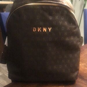 DKNY signature logo printed body fabric, backpack